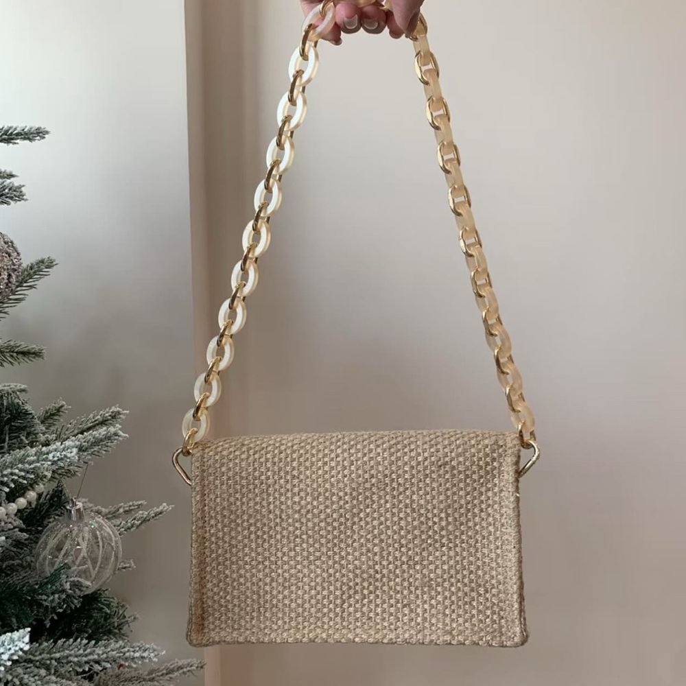 Dior Raffia Straw Bag Acrylic shoulder strap - Picture 6 of 13